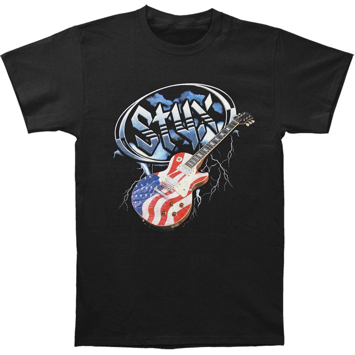 Styx Flag Guitar T-shirt Front
