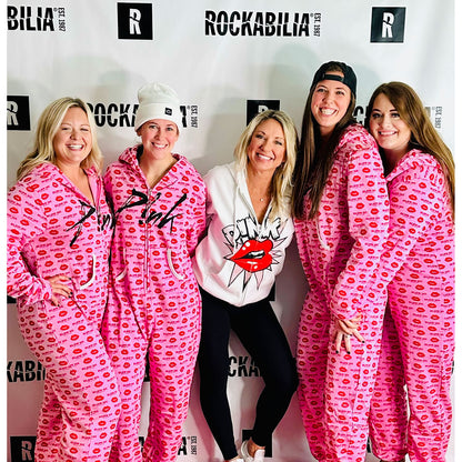Pink Blow Me One Last Kiss Super Comfy Adult Onesie Sleepwear Alt 3