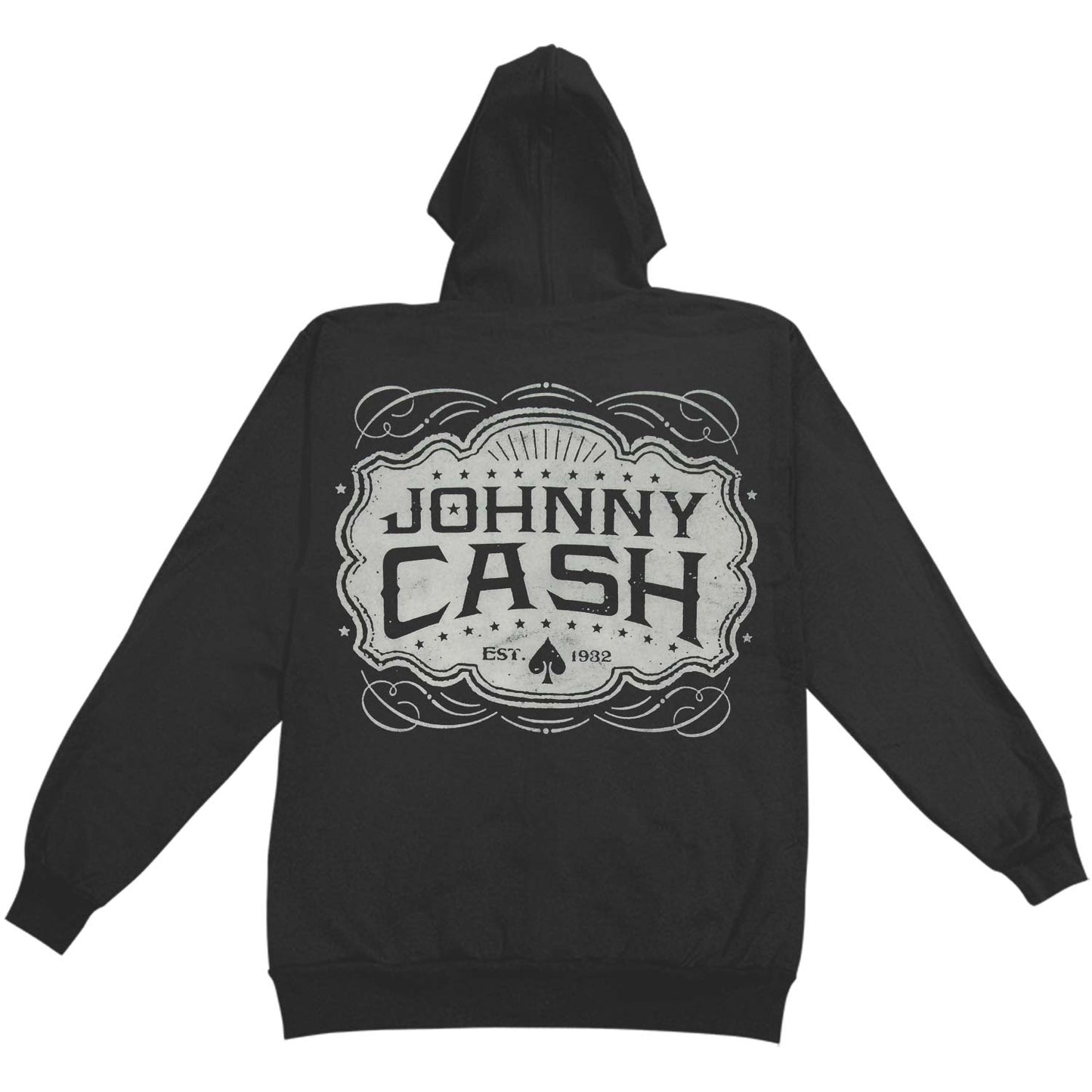 Johnny Cash Pocket Logo Zippered Hooded Sweatshirt Back