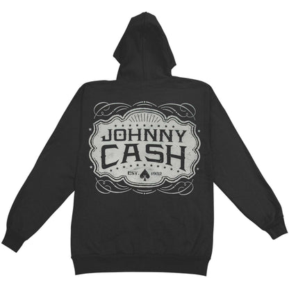 Johnny Cash Pocket Logo Zippered Hooded Sweatshirt Back