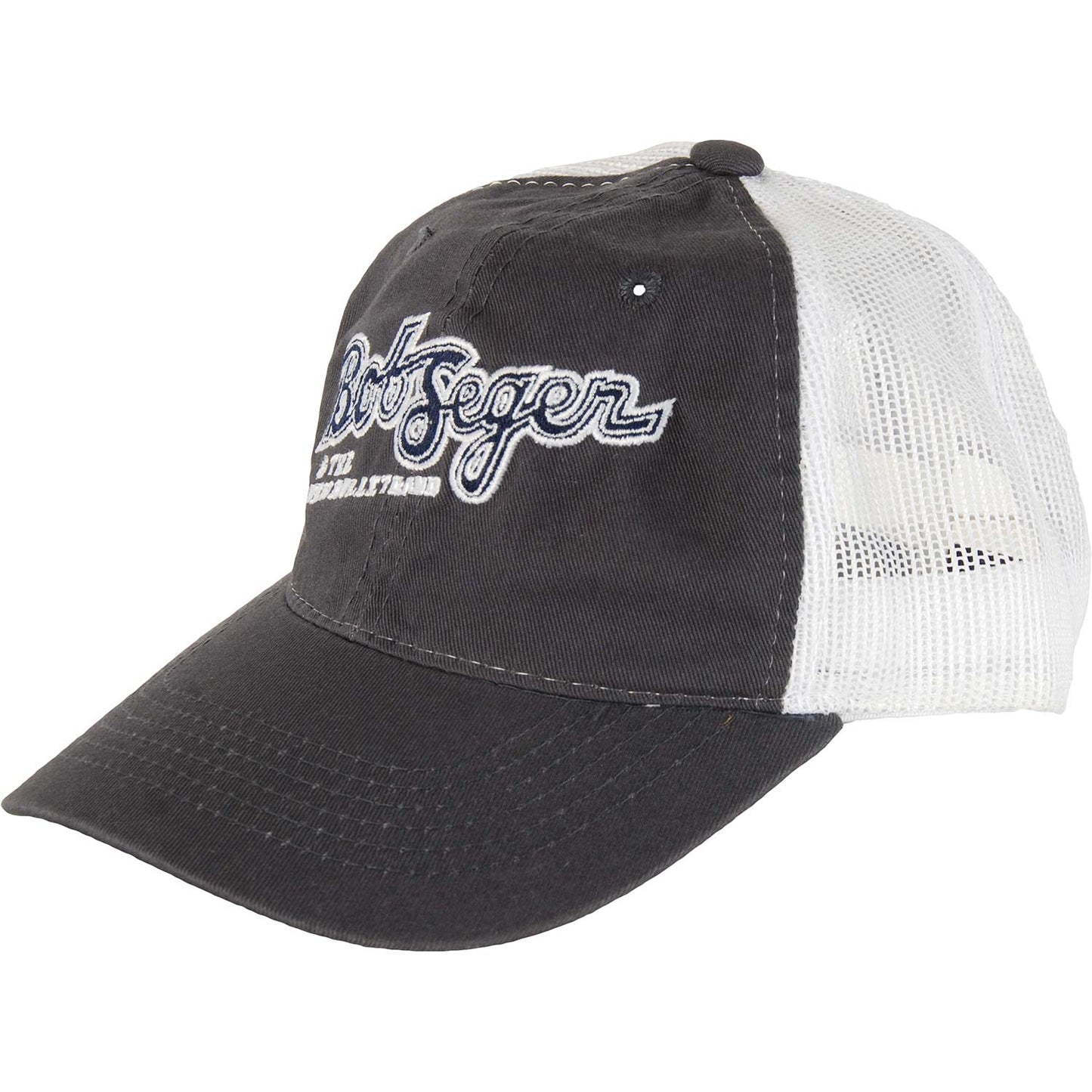 Bob Seger E Logo Navy/White Trucker Cap Front