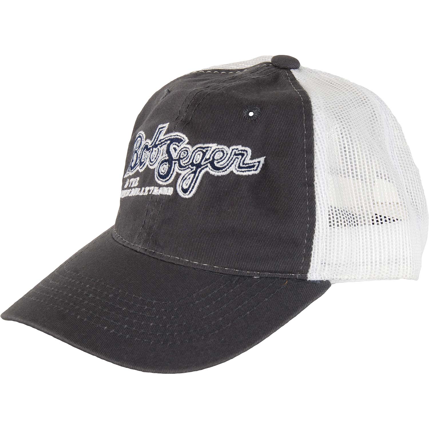 Bob Seger E Logo Navy/White Trucker Cap Front