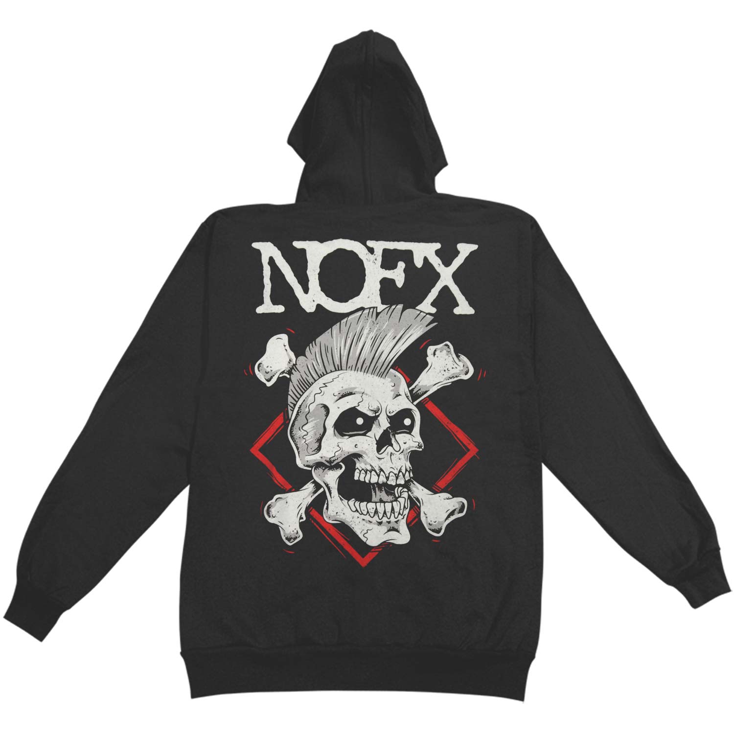 Official NOFX Punk Skull Zip Hoodie Zippered Hooded Sweatshirt