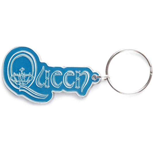 Queen Logo Metal Key Chain Front
