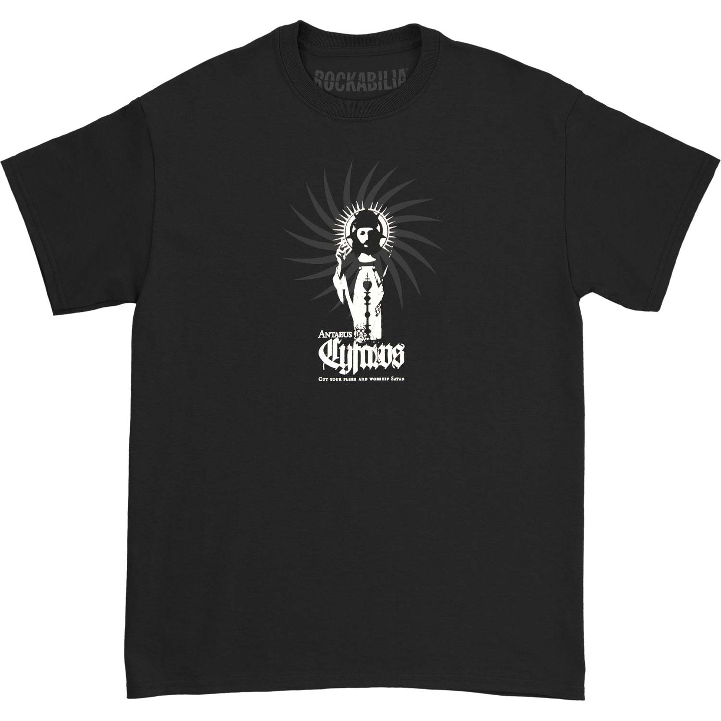Antaeus Cut Your Flesh & Worship Satan T-shirt Front