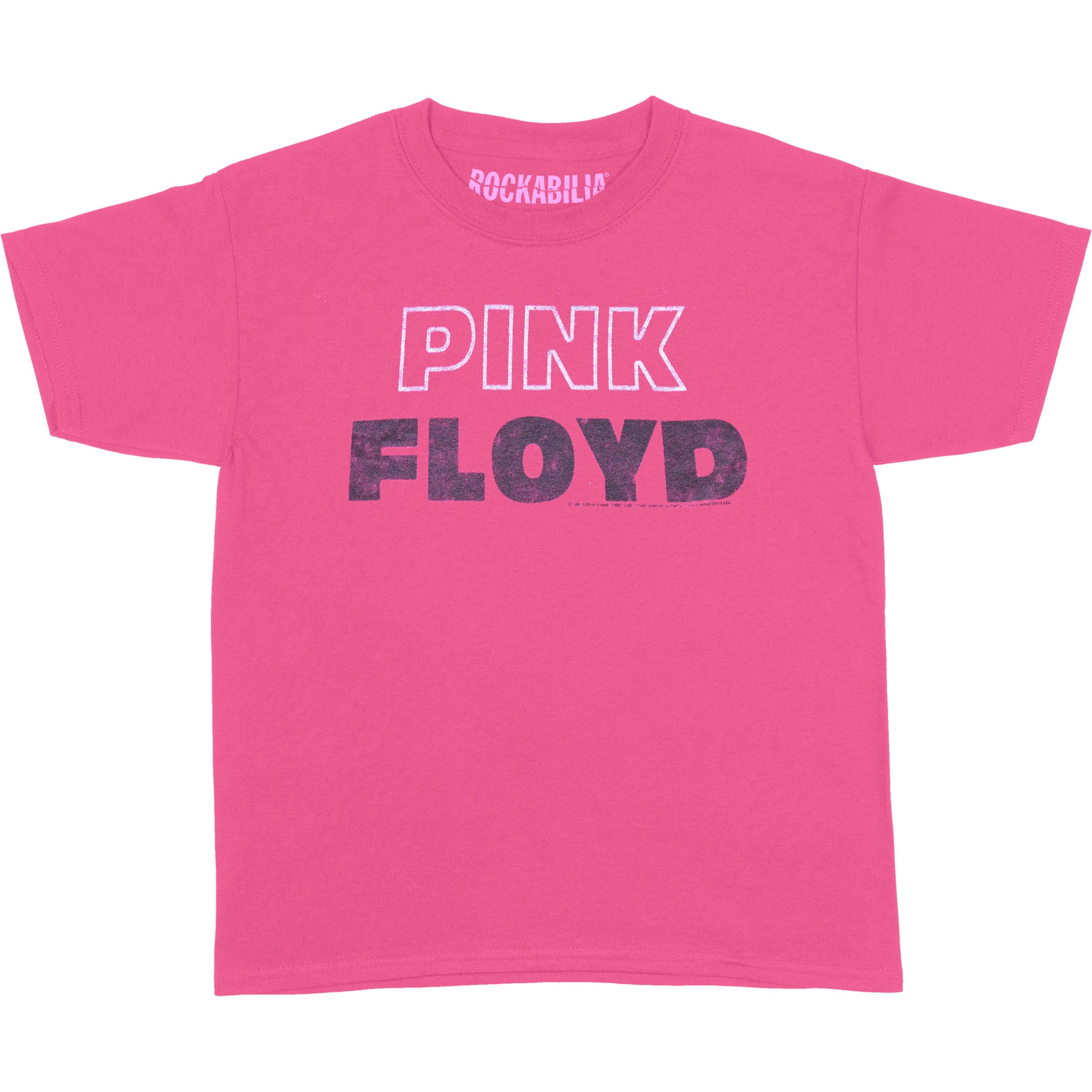 Pink Floyd Pink White Outline Kids Childrens T-shirt Front