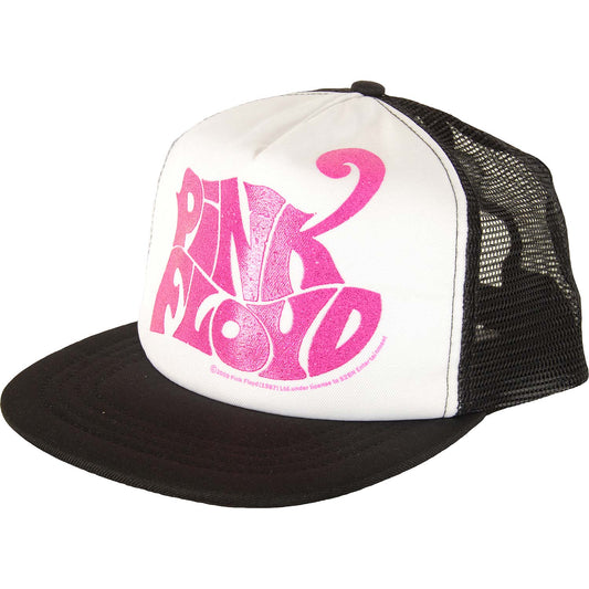 Pink Floyd Pink Logo Flat Bill Trucker Cap Front