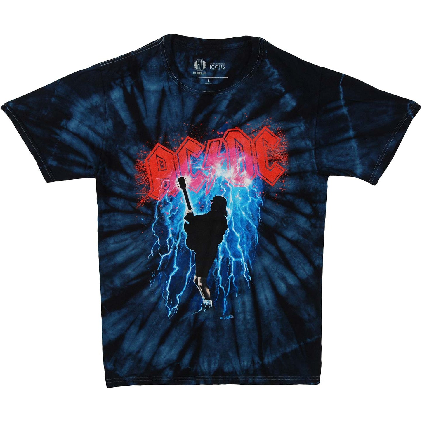 AC/DC Stephen Fishwick Garment "Thunderstruck" Tie Dye T-shirt Front
