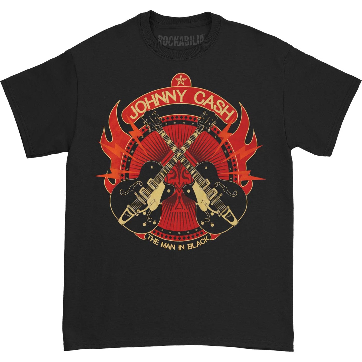 Johnny Cash MIB Electric Guitars Black T-Shirt T-shirt Front