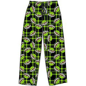 Sesame Street Oscar Head Toss Plaid Pant Lounge Pants Front