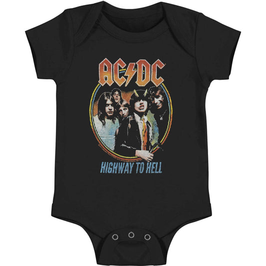 AC/DC Highway To Hell Tricolor Kids Bodysuit Front