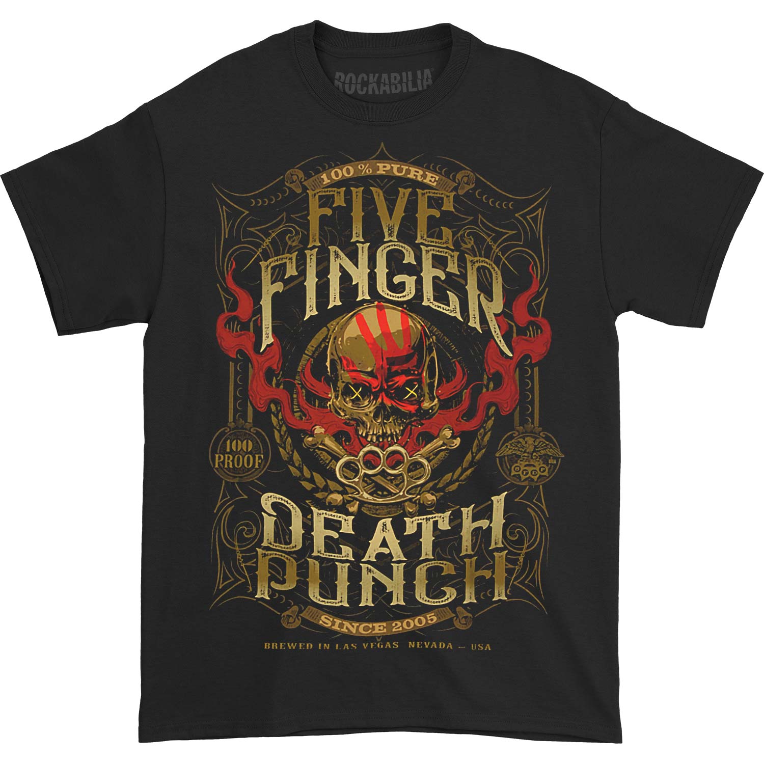 Five Finger Death Punch 100 Proof T-shirt Front