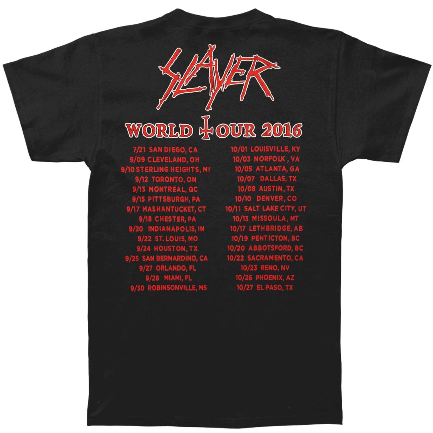 Slayer Takeover 2016 Tour T-shirt