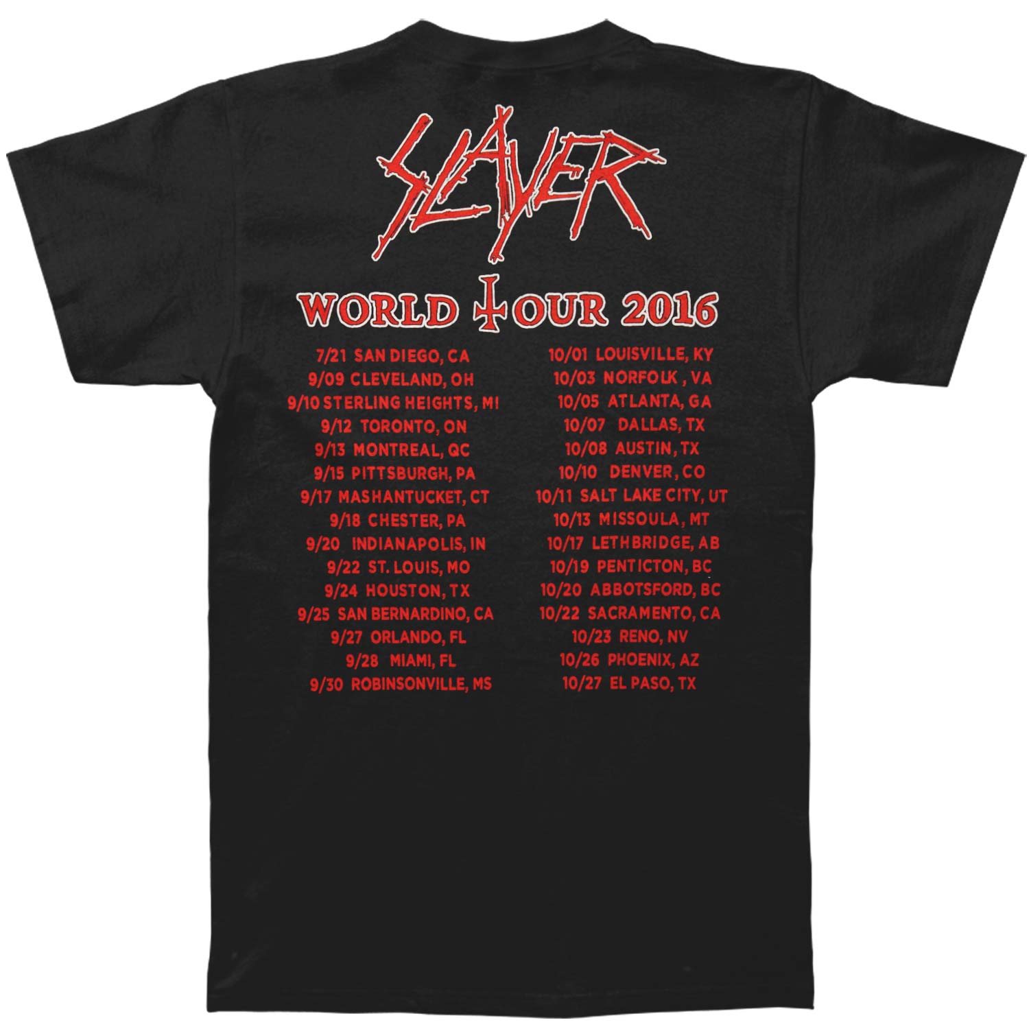 Slayer Takeover 2016 Tour T-shirt