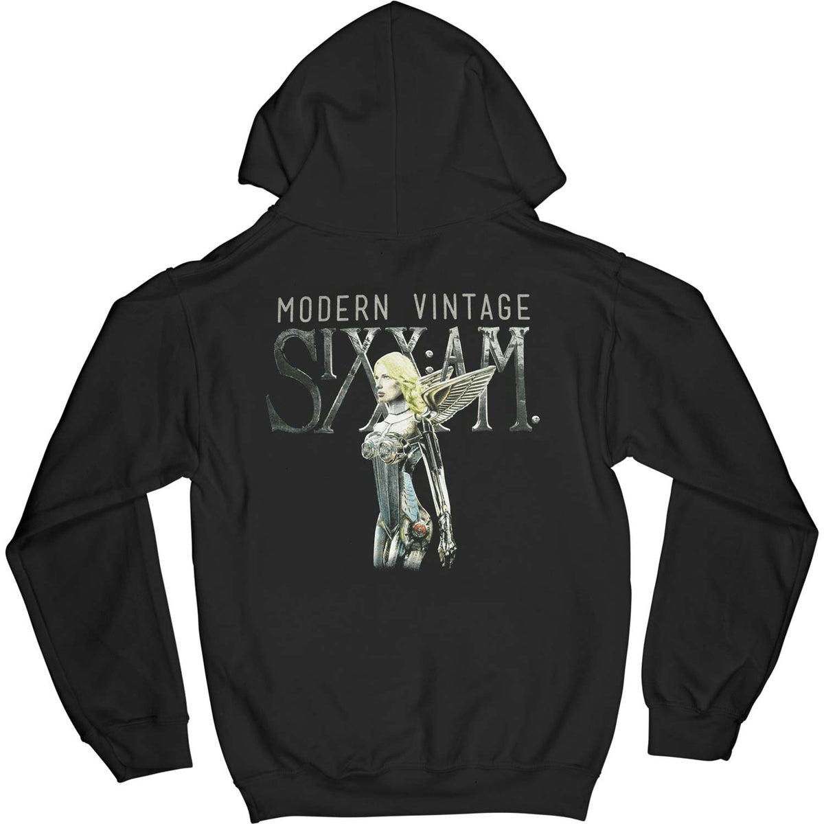 Sixx A.M. Modern Vintage Zippered Hooded Sweatshirt Back