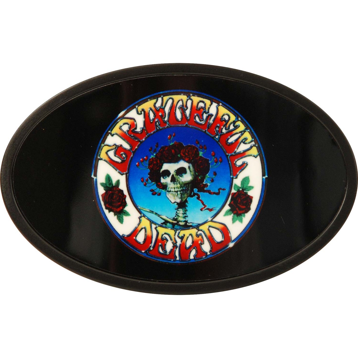 Grateful Dead Skull & Roses Circle Belt Buckle