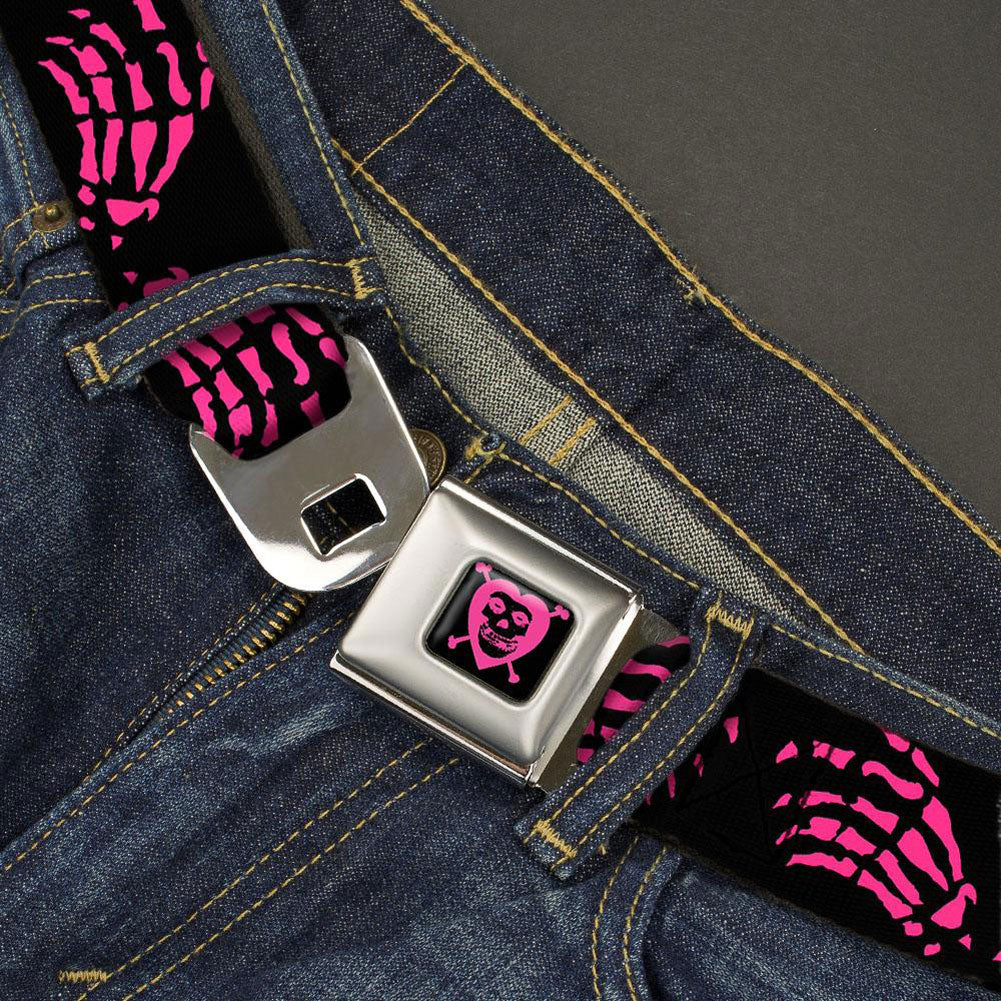 Misfits Fiend Skull Heart Seatbelt Buckle Belt Back