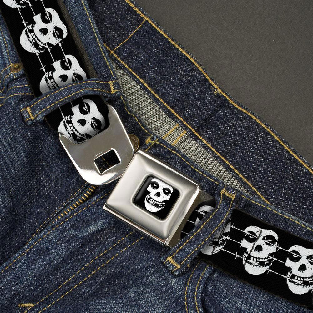 Misfits Fiend Skull Barbed Wire Seatbelt Buckle Belt Back
