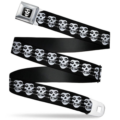 Misfits Fiend Skull Barbed Wire Seatbelt Buckle Belt Front