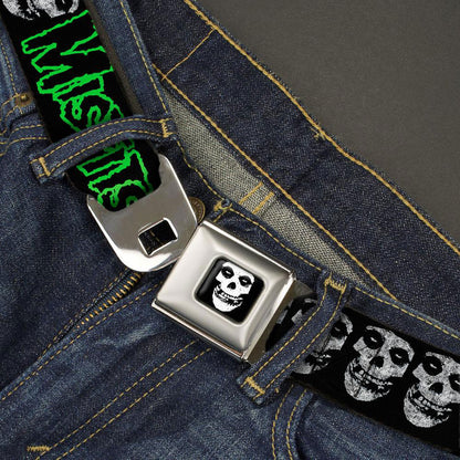 Misfits Distressed Fiend Skulls Seatbelt Buckle Belt Back