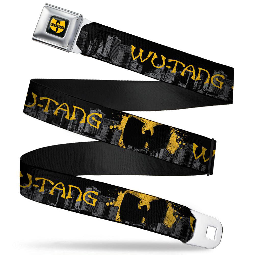 Wu Tang Clan Spray Logo Seatbelt Buckle Belt Front