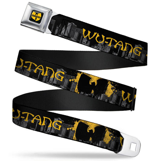 Wu Tang Clan Spray Logo Seatbelt Buckle Belt Front