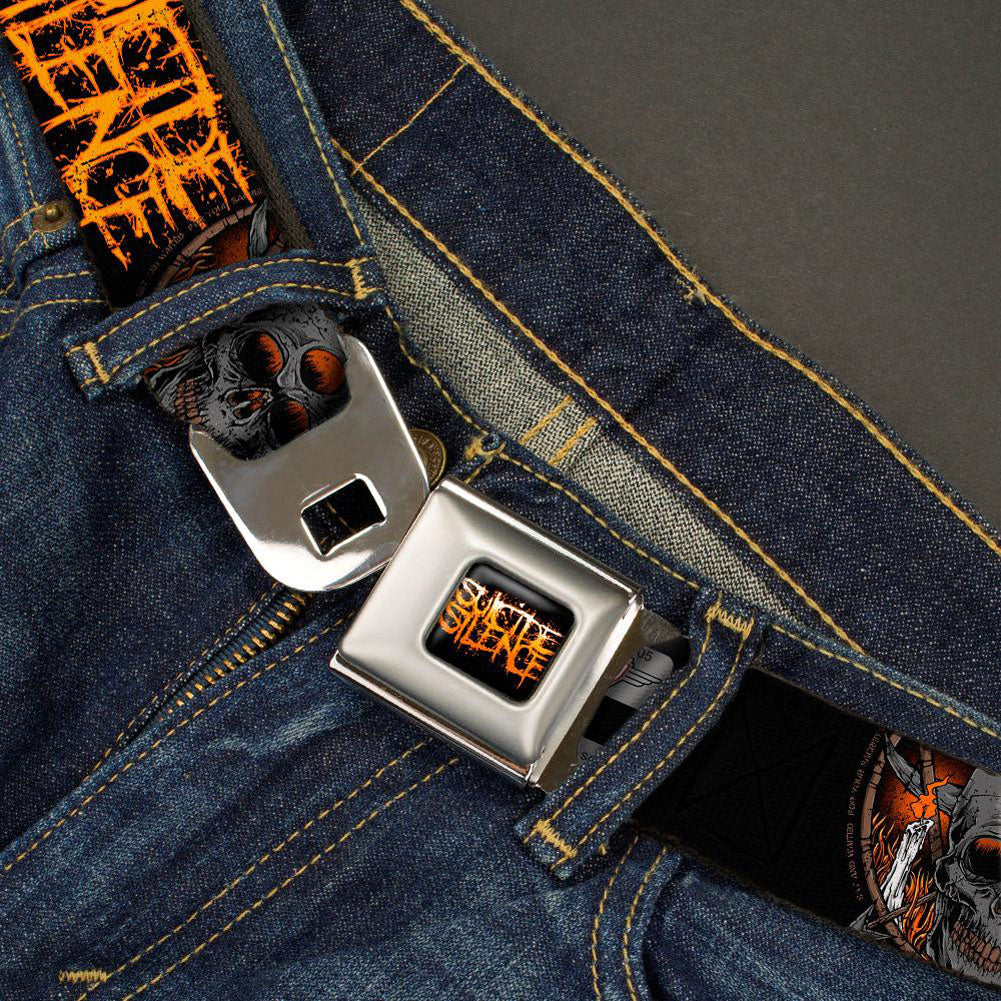 Suicide Silence Skull & Candles Seatbelt Buckle Belt Back