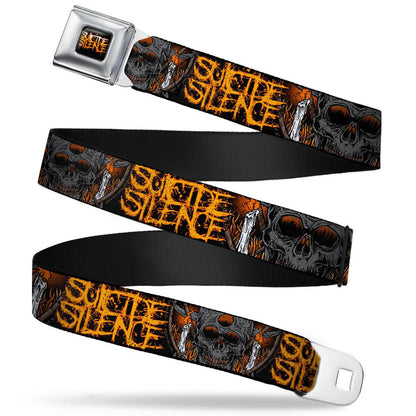Suicide Silence Skull & Candles Seatbelt Buckle Belt Front