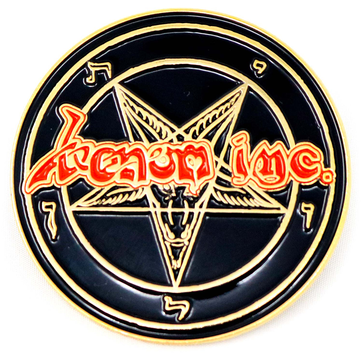 Venom Inc. Pentagram Pewter Pin Badge Front