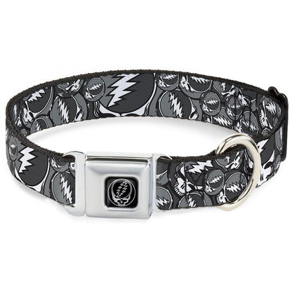 Grateful Dead 1 1/2 Inch Wide Large Dog Collar.B & G Stacked SYF Pet Wear