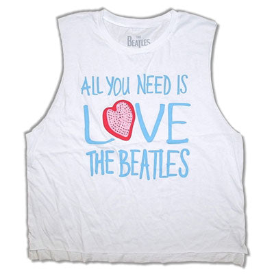 Beatles Heart Sleeveless Baby Doll Junior Top Front