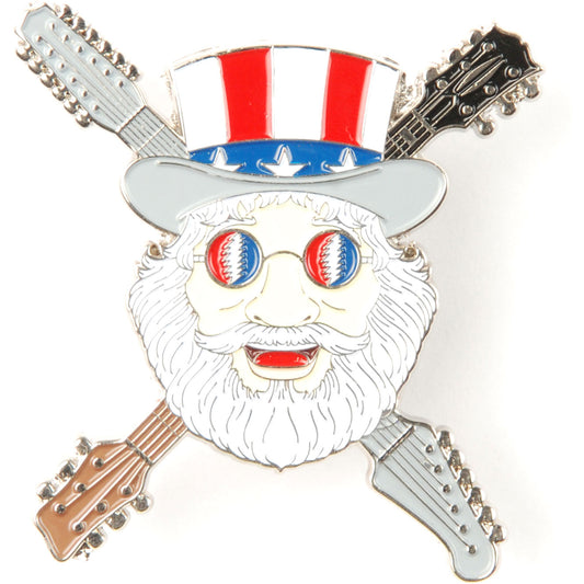 Grateful Dead Patriotic Jerry Pewter Pin Badge