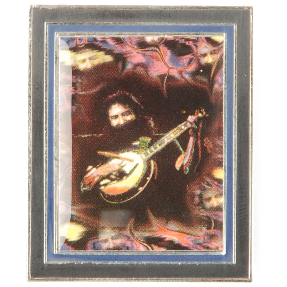 Grateful Dead Jerry Playing Banjo Pewter Pin Badge