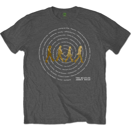 Beatles Abbey Road Songs Swirl Slim Fit T-shirt Front