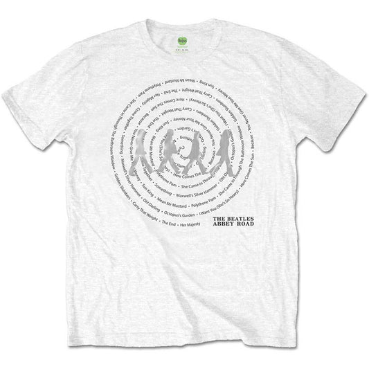 Beatles Abbey Road Songs Swirl Slim Fit T-shirt Front