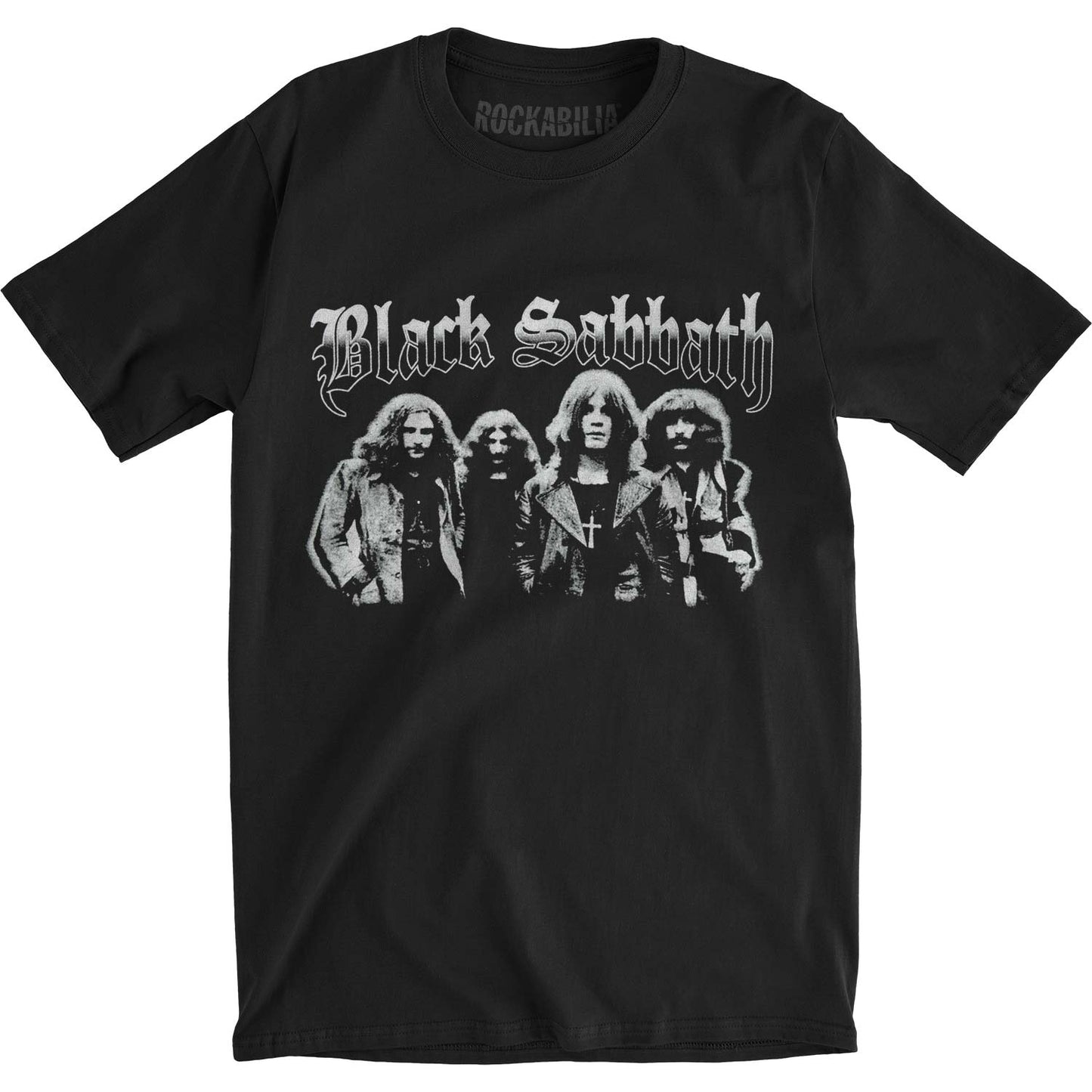 Black Sabbath Greyscale Group Slim Fit T-shirt Front