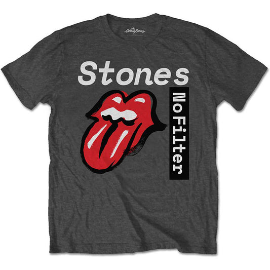 Rolling Stones No Filter Text Slim Fit T-shirt Front