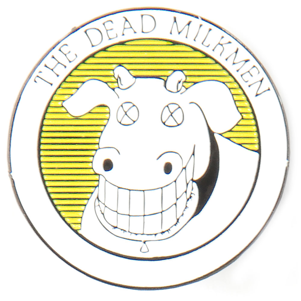 Dead Milkmen Logo Pewter Pin Badge Front