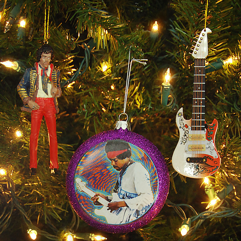 Jimi Hendrix Psychedelic Christmas Ornament Back
