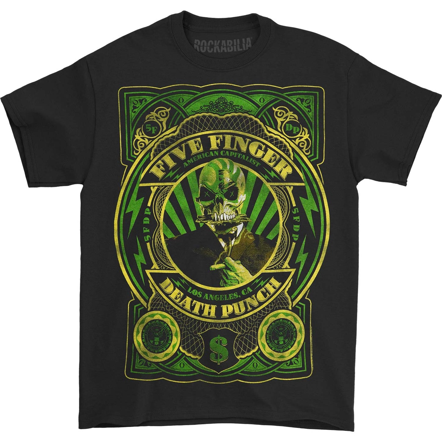 Five Finger Death Punch Cigar 2011 Tour T-shirt Front