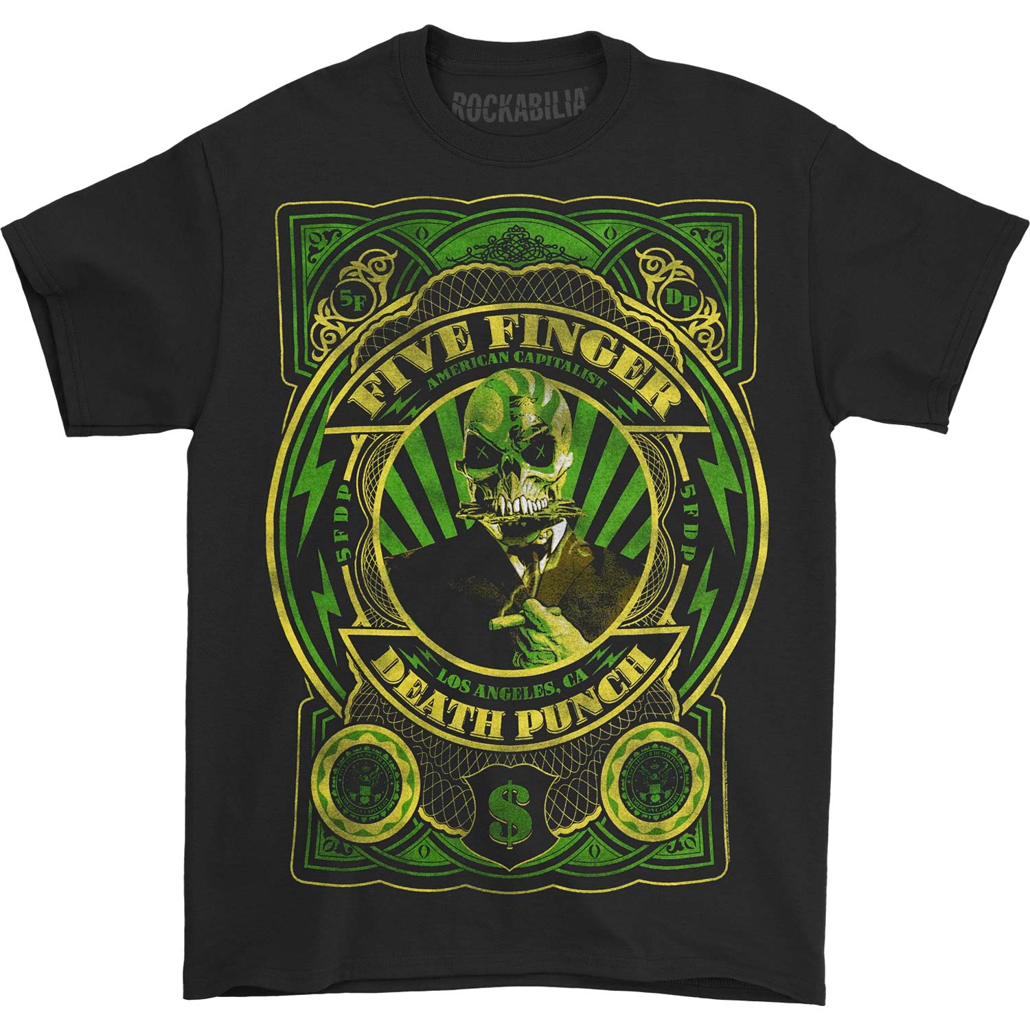 Five Finger Death Punch Cigar 2011 Tour T-shirt Front