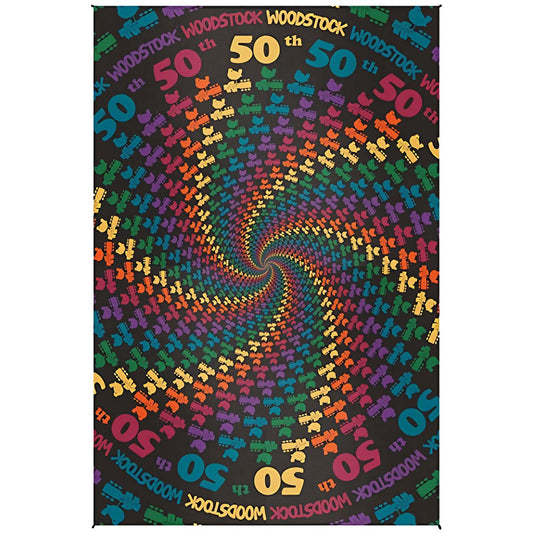 Woodstock 3-D Spiral 50th Tapestry Front