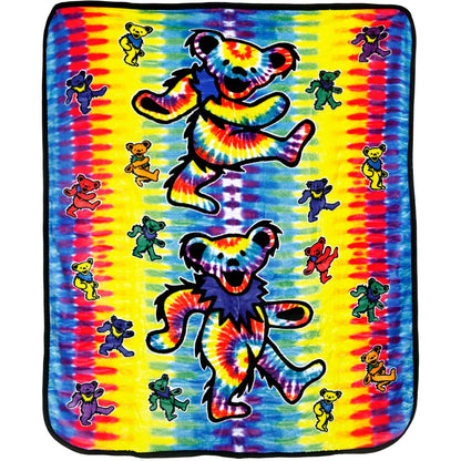 Grateful Dead Tie Dye Bears Fleece Blanket