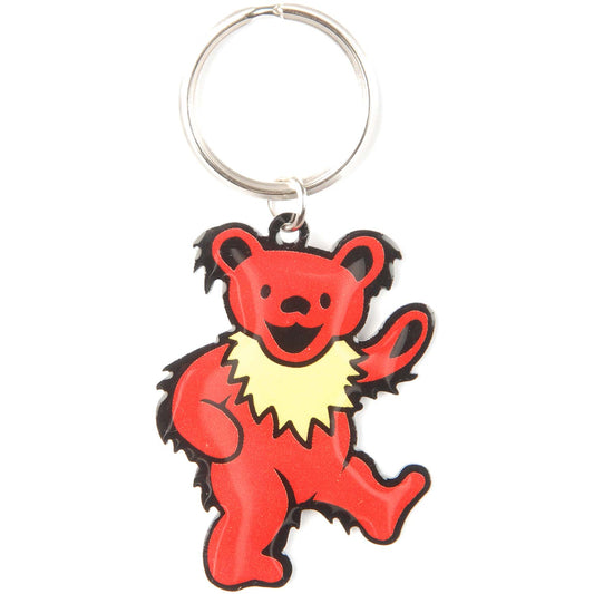 Grateful Dead Red Bear Plastic Key Chain Front