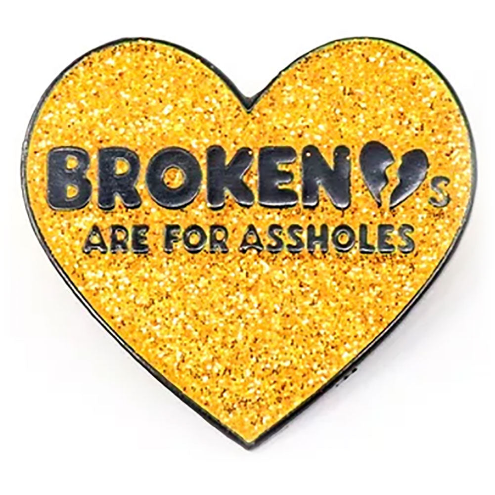 Frank Zappa Broken Hearts Are For Assholes - Gold Pewter Pin Badge