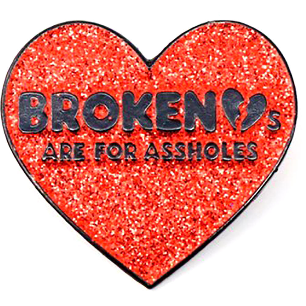 Frank Zappa Broken Hearts Are For Assholes - Red Pewter Pin Badge