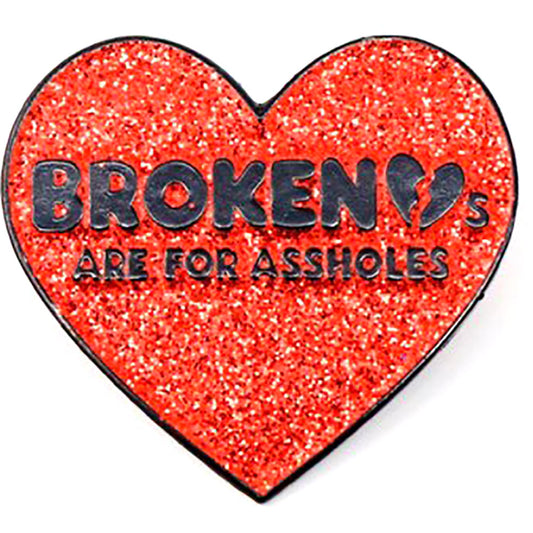 Frank Zappa Broken Hearts Are For Assholes - Red Pewter Pin Badge