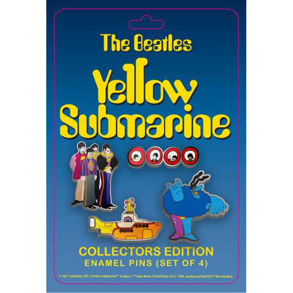 Beatles Yellow Submarine Enamel Pin Set Pewter Pin Badge Front