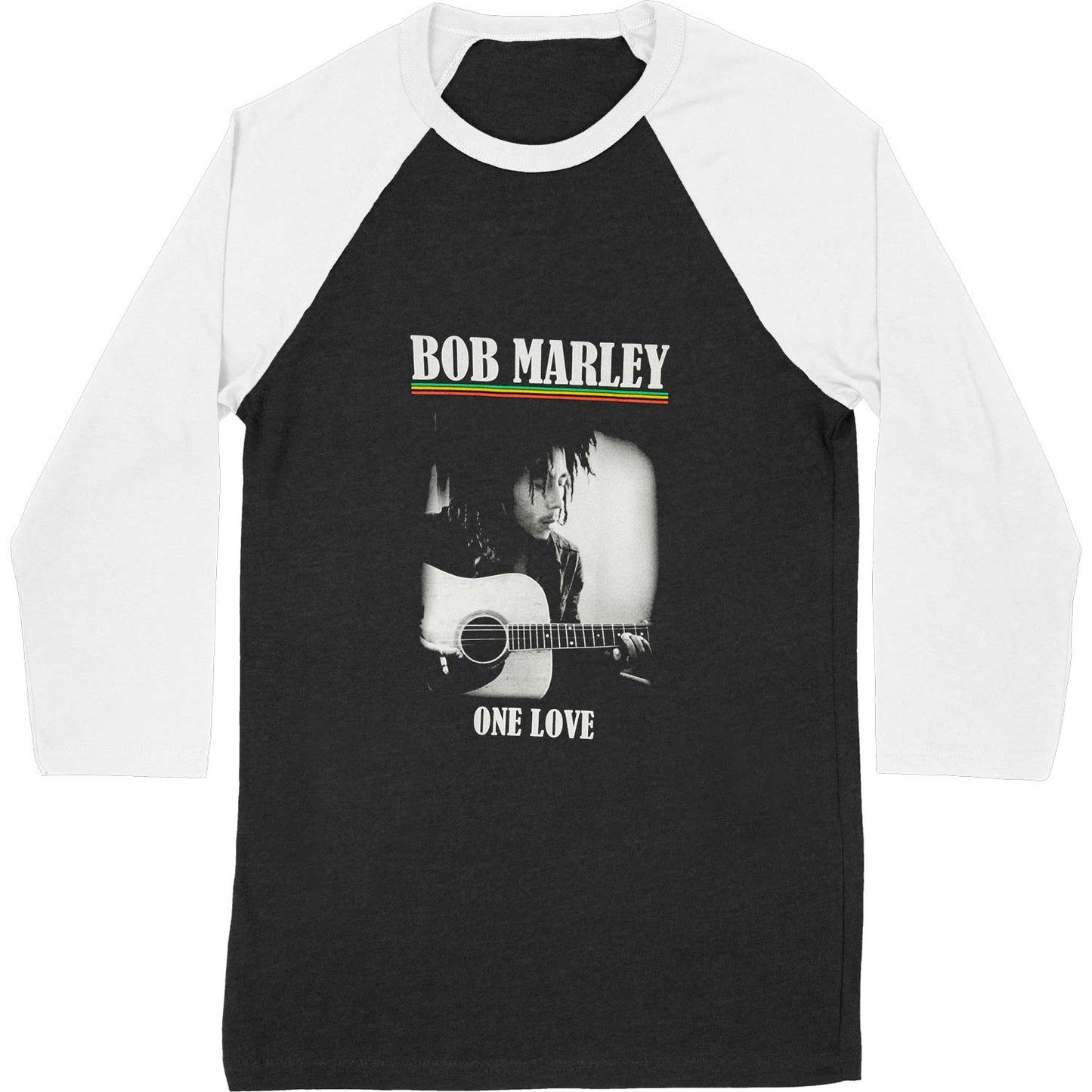 One Love Guitar Plus Sized Raglan Plus Size Tee Junior Top