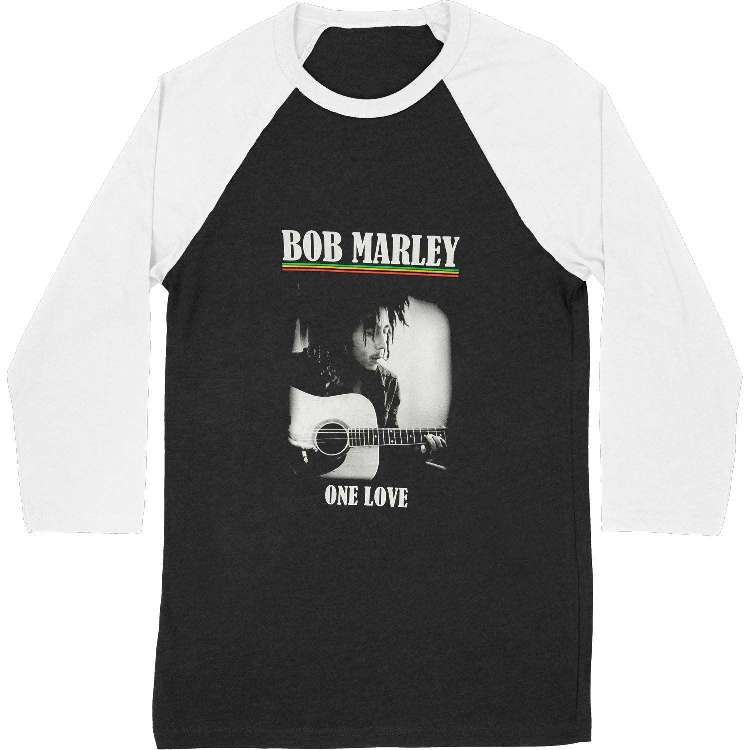 One Love Guitar Plus Sized Raglan Plus Size Tee Junior Top